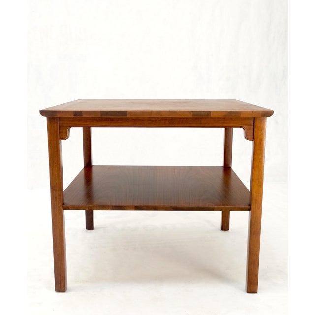 Mid-Century Modern Henredon Heritage Square Walnut Two Tier Side End Coffee Table For Sale - Image 3 of 12