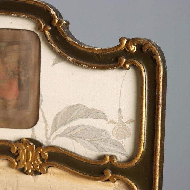 Baroque Screen in Gilt and Lacquered Wood For Sale - Image 6 of 11