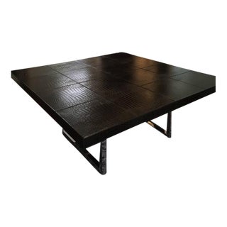 Fendi Black Leather Tavoli Da Pranzo Dining Table For Sale