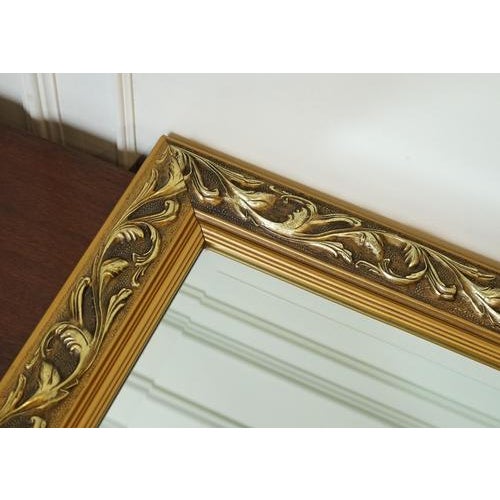 Vintage Cushioned Giltwood Bevelled Mirror For Sale - Image 13 of 16