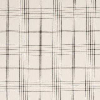 Schumacher Nils Plaid Linen Fabric in Charcoal For Sale