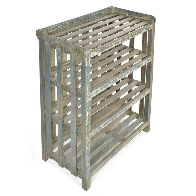 Etagere on Legs in Patinated Solid Wood For Sale - Image 3 of 8