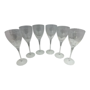 Vintage Lenox Long Stem Crystal Wine Glasses Encore Pattern Set of 6