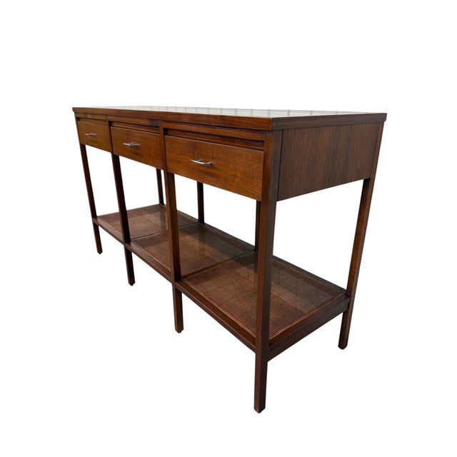 Mid-Century Modern Mid-Century Modern Lane Delineator Paul McCobb Walnut & Rosewood Console Table For Sale - Image 3 of 11
