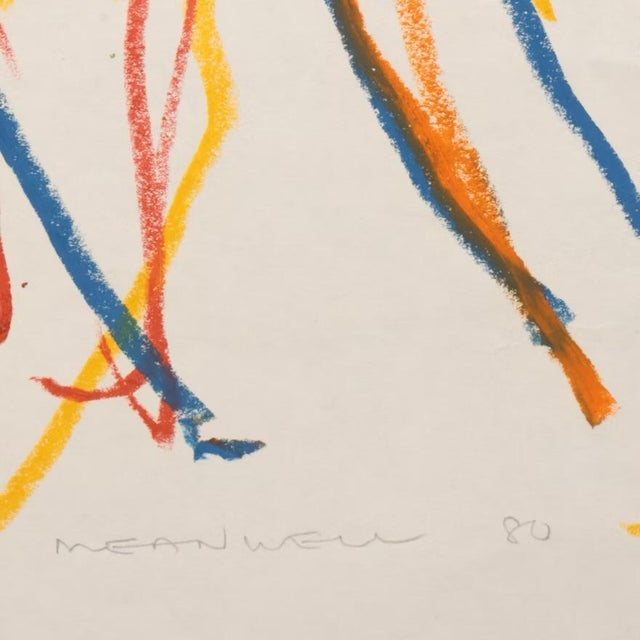 Abstract Expressionism Jack Meanwell Oil Pastel Figure Drawing For Sale - Image 3 of 3