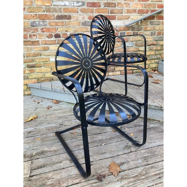 Mid 20th Century Francois Carre Petite Cantilever Iron Rocking Chair, Attributed For Sale - Image 9 of 11