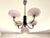 Art Deco Chandelier in Pink Glass, Wood and Chrome, 1930 For Sale - Image 10 of 13