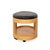 Wood and Black Leather Arion Ottoman with Wheels from Stressless For Sale - Image 9 of 12