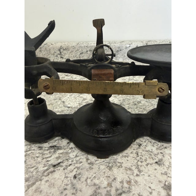 Antique Fairbanks Cast Iron Balance Scale 7” Tall 12” Long - No Weights, Untested For Sale - Image 4 of 12