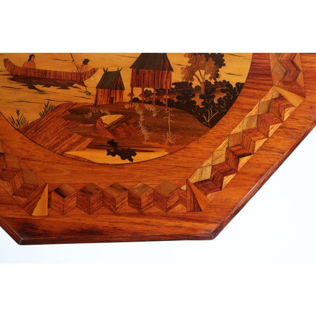 Vintage French Art Deco Octagonal Side Table, 1925 For Sale - Image 9 of 10