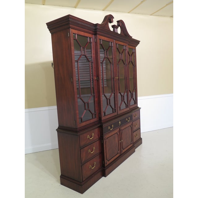 Henkel Harris Mahogany Breakfront China Cabinet | Chairish