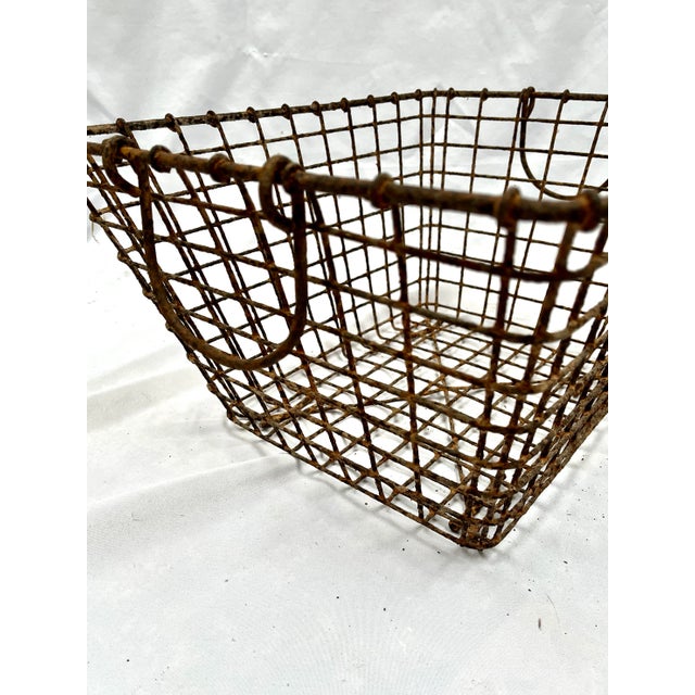 Metal Vintage Early 1900s French Metal Oyster Basket For Sale - Image 7 of 9