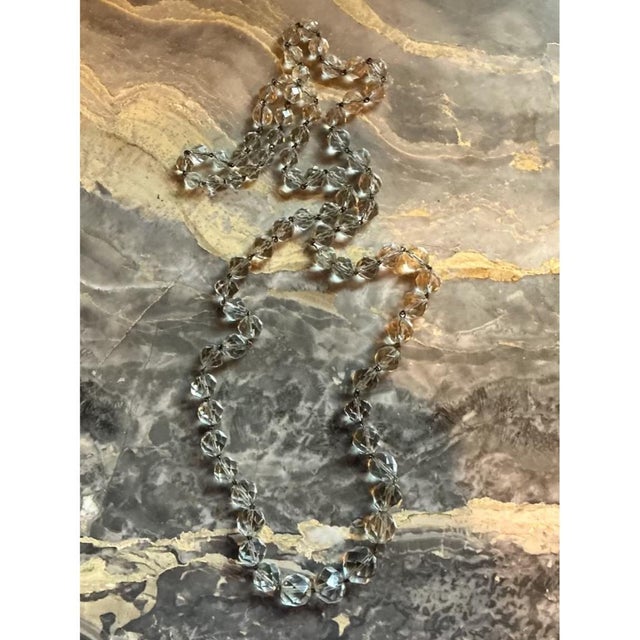 Mid 20th Century Vintage Clear Cut Crystal Necklace For Sale - Image 5 of 11