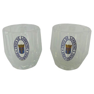 Enameled Beer Mugs, Pair For Sale