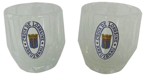 Enameled Beer Mugs, Pair