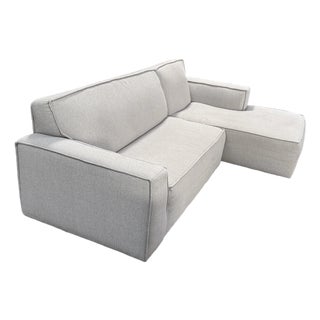 Pottery Barn Teen Wool Two Piece Sectional, Gray For Sale