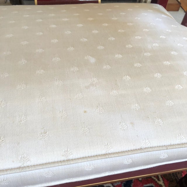 Oxblood Red 1970s James Mont-Style Oxblood Red Horseshoe Chinoiserie Accent Chair For Sale - Image 8 of 12