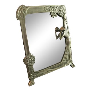 1920s Art Nouveau Mirror in Gilt Bronze For Sale