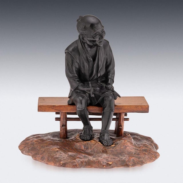 Antique Japanese Meiji Bronze Takaakia Okimono, 19th Century For Sale - Image 3 of 18