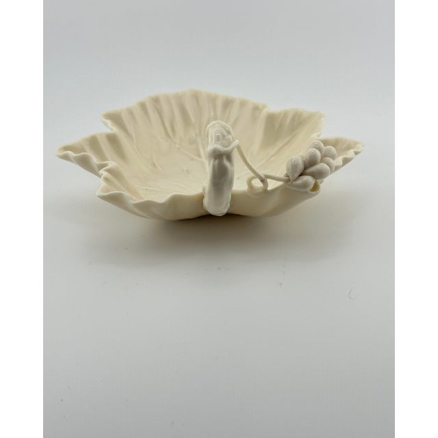1990s Vintage Ceramic Grape Leaf Catchall For Sale - Image 5 of 8