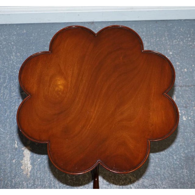 Antique Style Tilt Top Wine Side Table with Piecrust Top For Sale - Image 9 of 16