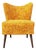 Danish Modern Cocktail Chair | Curved Winged Back in Golden Mustard Tweed | Tapered Wood Legs | C. 1950s For Sale
