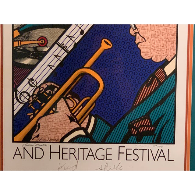1990 New Orleans Jazz Fest Kid Sheik Poster by Louise Mouton—Special Double-Signed Limited Edition #414/500 For Sale - Image 10 of 12