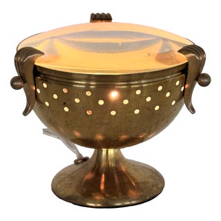 Vintage Italian Brass and Glass Table Lamp from Fontana Arte, 1950s For Sale