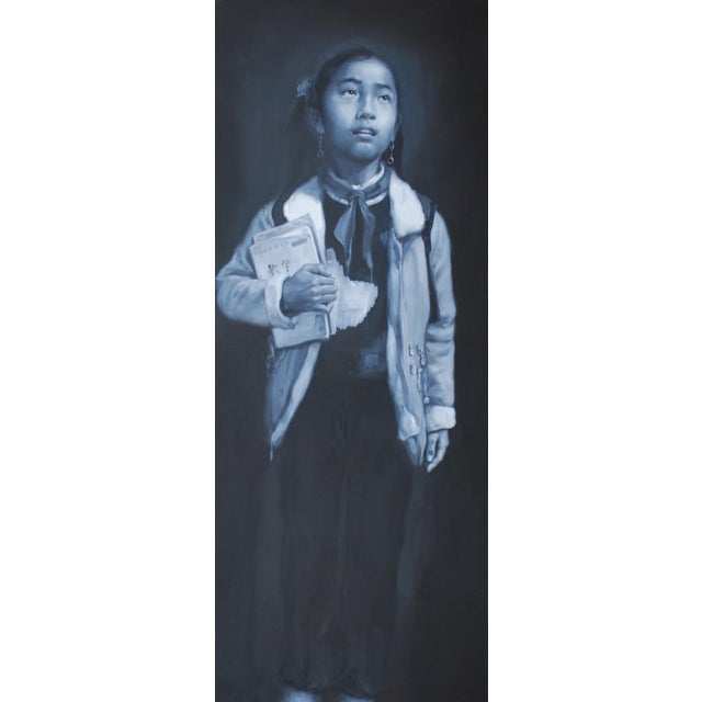 Original rare huge painting by chinese social artist wei yi (320 x 200 cm) based first in shanghai then in suzhou, wei yi...