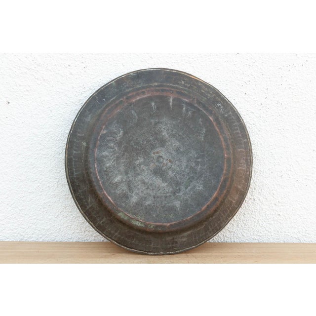 Tribal Tribal Mandala Tinned Copper Tray For Sale - Image 3 of 5