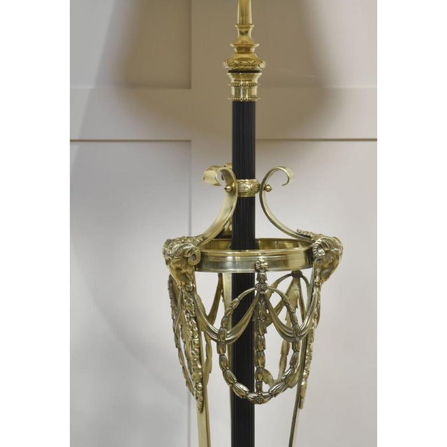 Neoclassical Brass Standard Lamp For Sale - Image 6 of 13