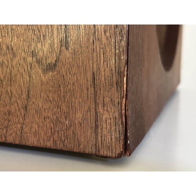 Vintage MCM Lane Cube Circle Smoked Glass End Table For Sale - Image 11 of 13