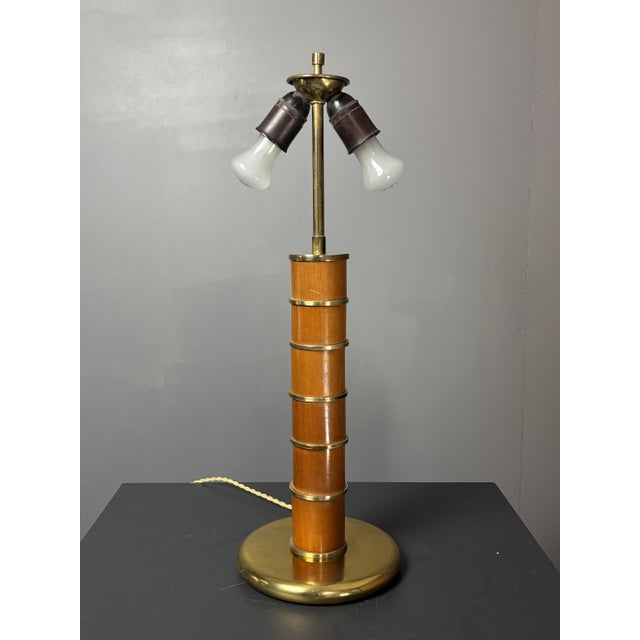 Mid-Century Italian Pencil Reed Rattan Bamboo and Brass Table Lamp, 1960s For Sale - Image 4 of 18
