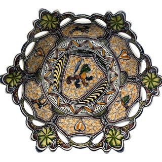 Coimbra Ceramic - Hand Painted Portuguese Fruit Basket 2 For Sale