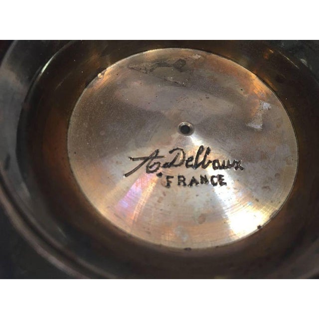 Art Nouveau A. Delbaux Brass Enameled Bowl, Made in France For Sale In Palm Springs - Image 6 of 6