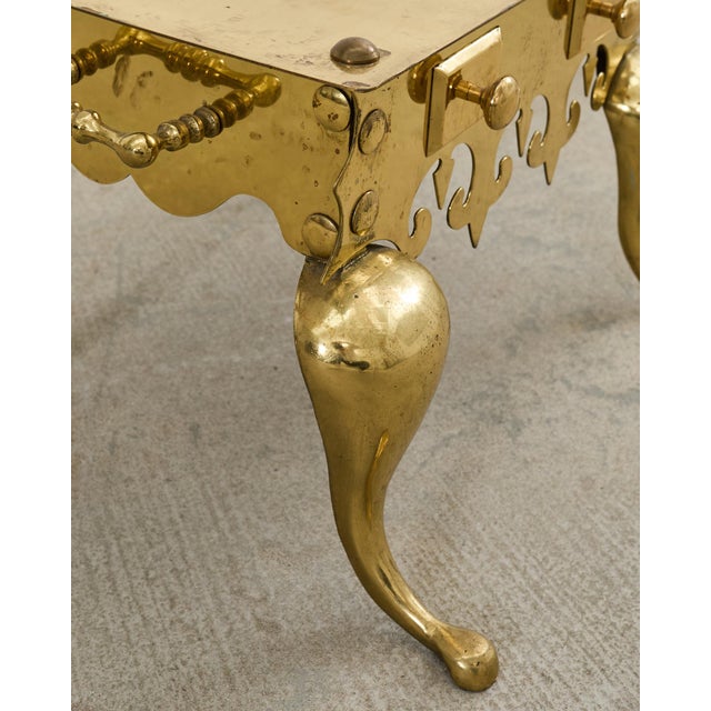 19th Century English Patinated Brass Footman Trivet Stand For Sale - Image 10 of 12
