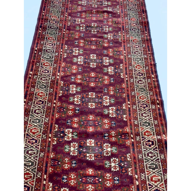 Antique Fine Turkmen Tribal Runner 2’11” X 8’11” For Sale - Image 9 of 14
