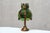 Brutalist Italian Green Dalle De Verre Glass Table Lamp in Brass and Oak, 1970s For Sale - Image 12 of 12