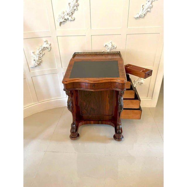 Antique Victorian Rosewood Freestanding Davenport For Sale - Image 3 of 18
