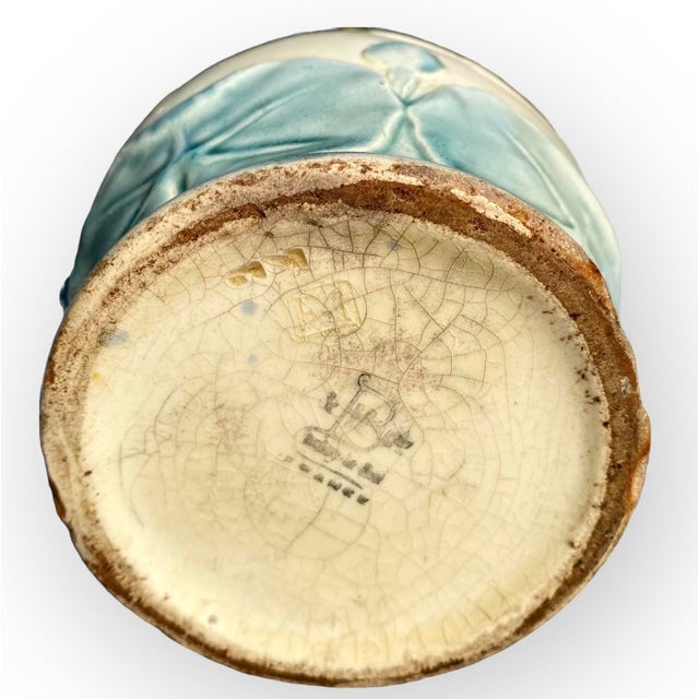 Ceramic Majolica Lily Pads Pitcher Choisy Le Roi, 1870’s For Sale - Image 7 of 8