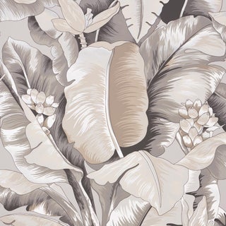 Sample - Schumacher Botanico Metallic Wallpaper in Platinum For Sale