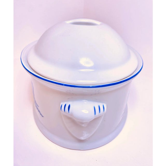 Blue Gingham by Philippe Deshoulieres French Country Casserole Dish. Vintage This is an elegant casserole porcelain with a...