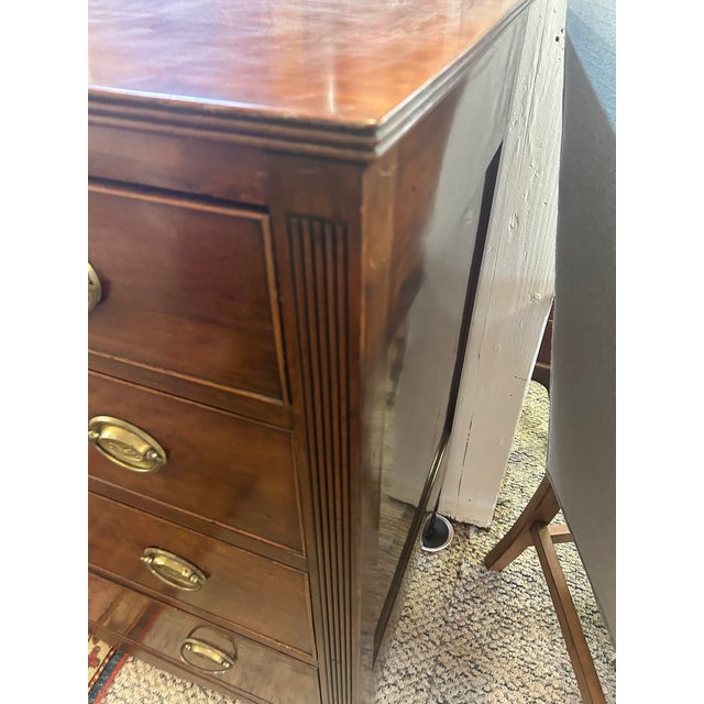 Wood Antique 4 Drawer Sheraton Style Mahogany Chest of Drawers For Sale - Image 7 of 12