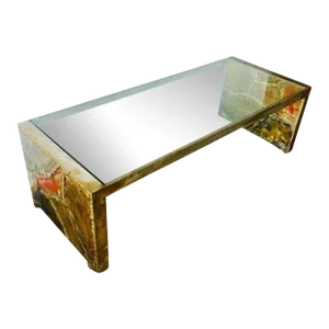 1970s Silas Seandel Patchwork Metals Coffee Table
