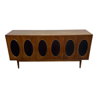 Mid Century Walnut Credenza Mad Men Style For Sale
