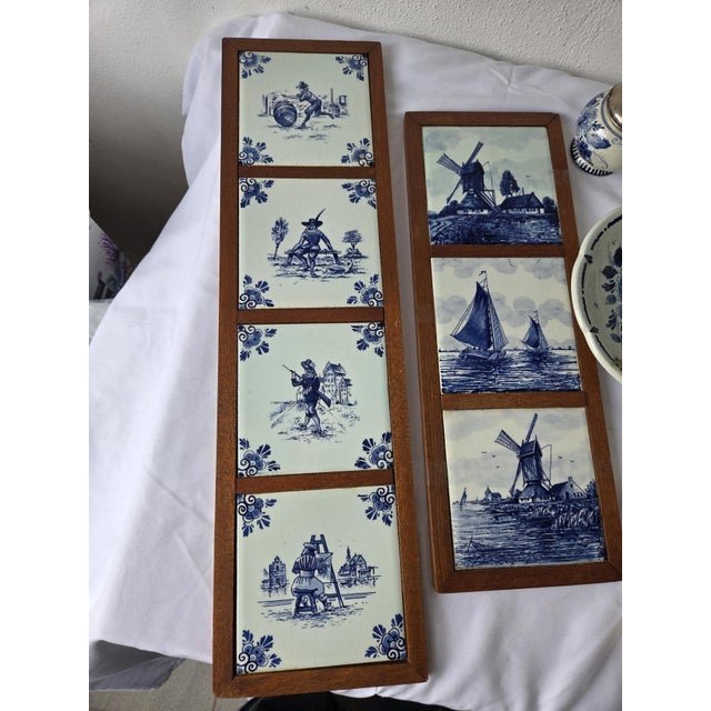 4 tiles frame: 48.5 x 13.5 cm 3 tiles frame: 37 x 13.5cm Tray: 17cm Cutlery: 28cm (spoon) Salt & pepper shaker: 6 x 5cm...