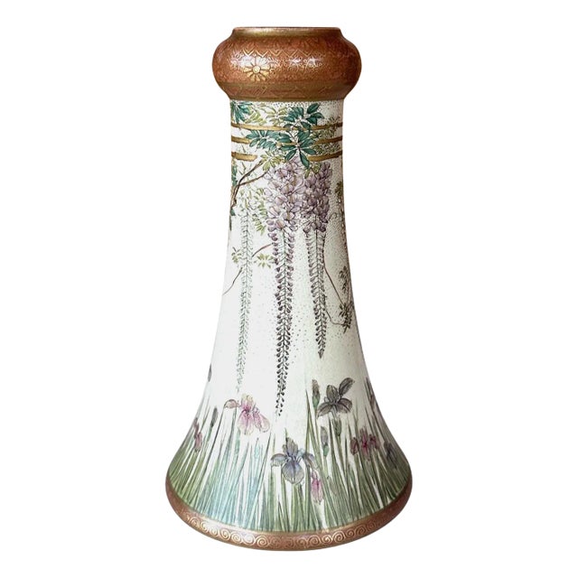 Fine Japanese Enameled Satsuma Vase by Kinkozan Meiji Period For Sale