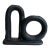 Modern Matte Black Ceramic Looped Bud Vase For Sale