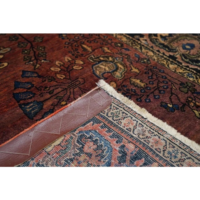 Antique Sarouk Rug 4'4'' x 6'6'' For Sale - Image 9 of 9