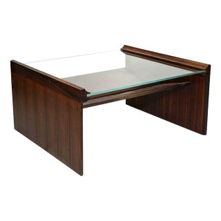 Vintage Glass and Wood Coffee Table by Kazuhide Takahama for Gavina, 1963 For Sale